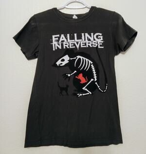 Falling in Reverse Rat Eats Cats Graphic Band T-Shirt Metalcore 100% Cotton SZ M